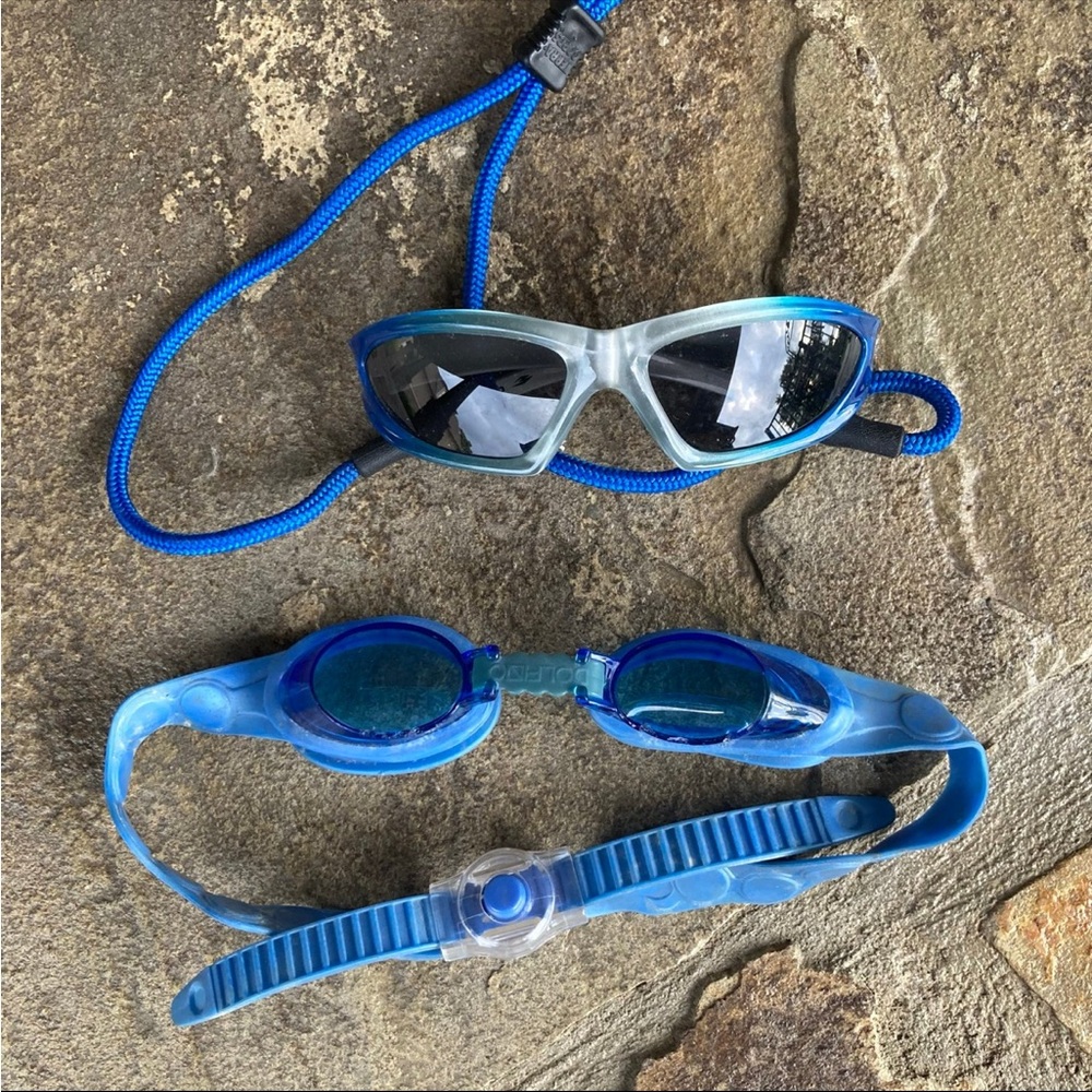 Kids Toddlers 2T Blue Swim Goggles Set